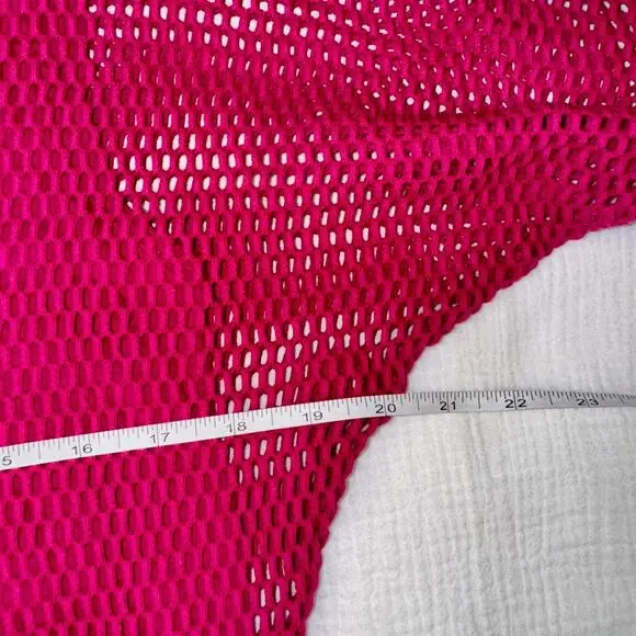 VTG 80s Off-Shoulder Top Hot Pink Women's Medium Workout Retro Y2K Barbie Party - Picture 14 of 16